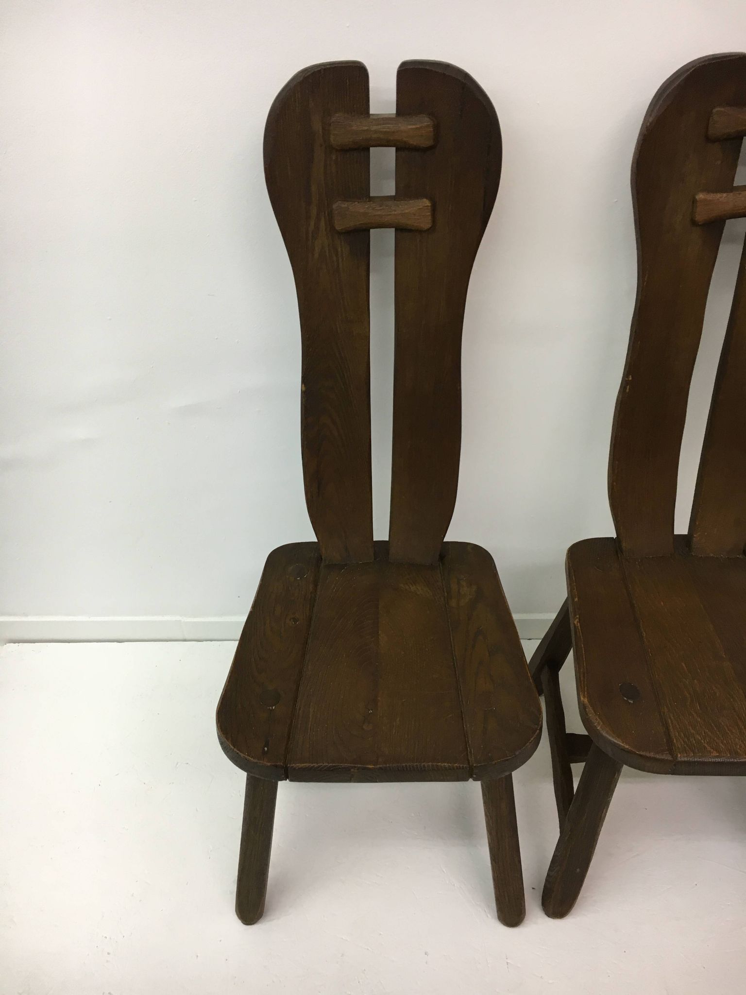 Set of 4 Belgian Brutalist Dining Chairs from De Puydt, 1970’s