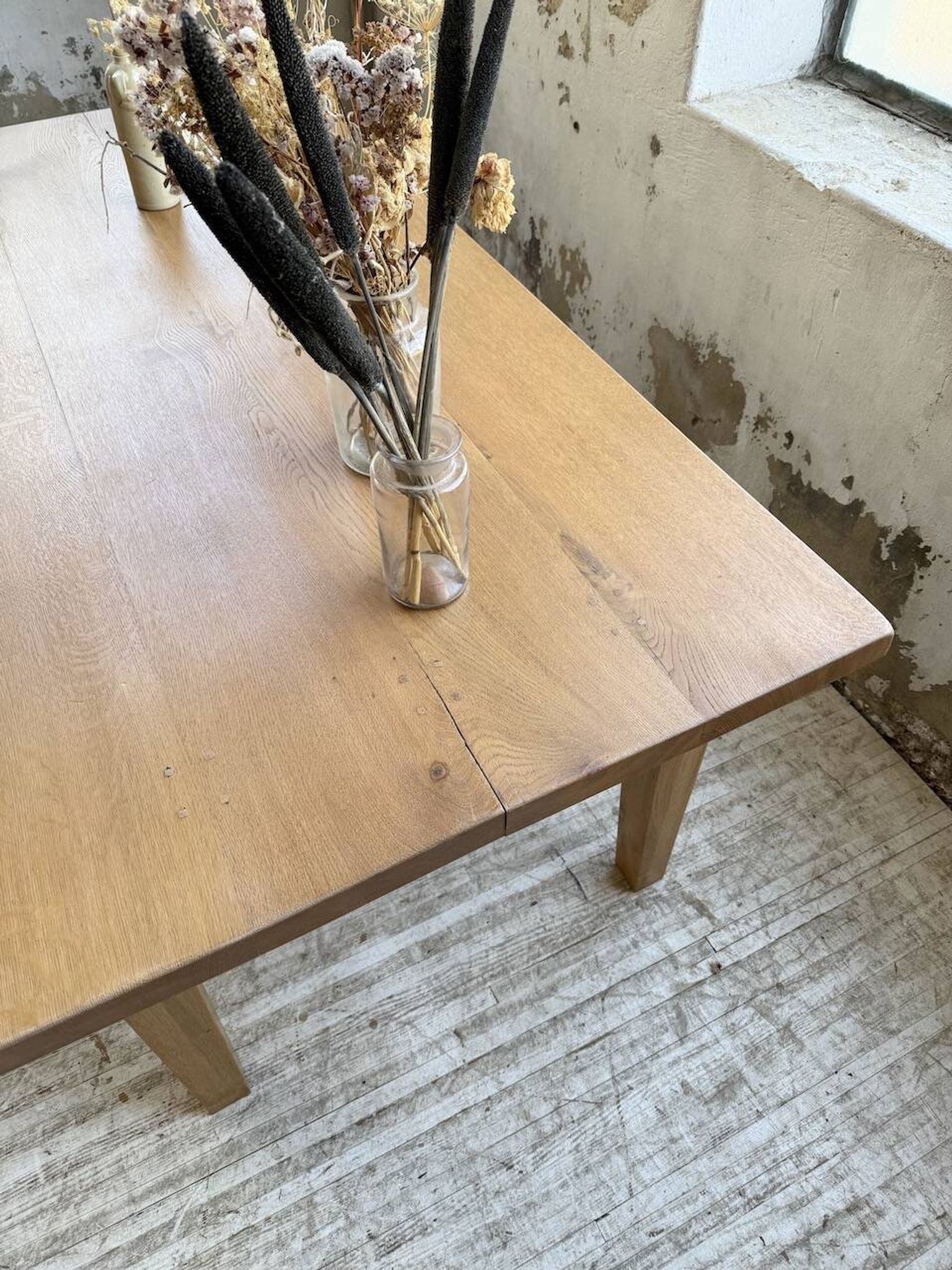 Table de ferme extensible en chêne massif