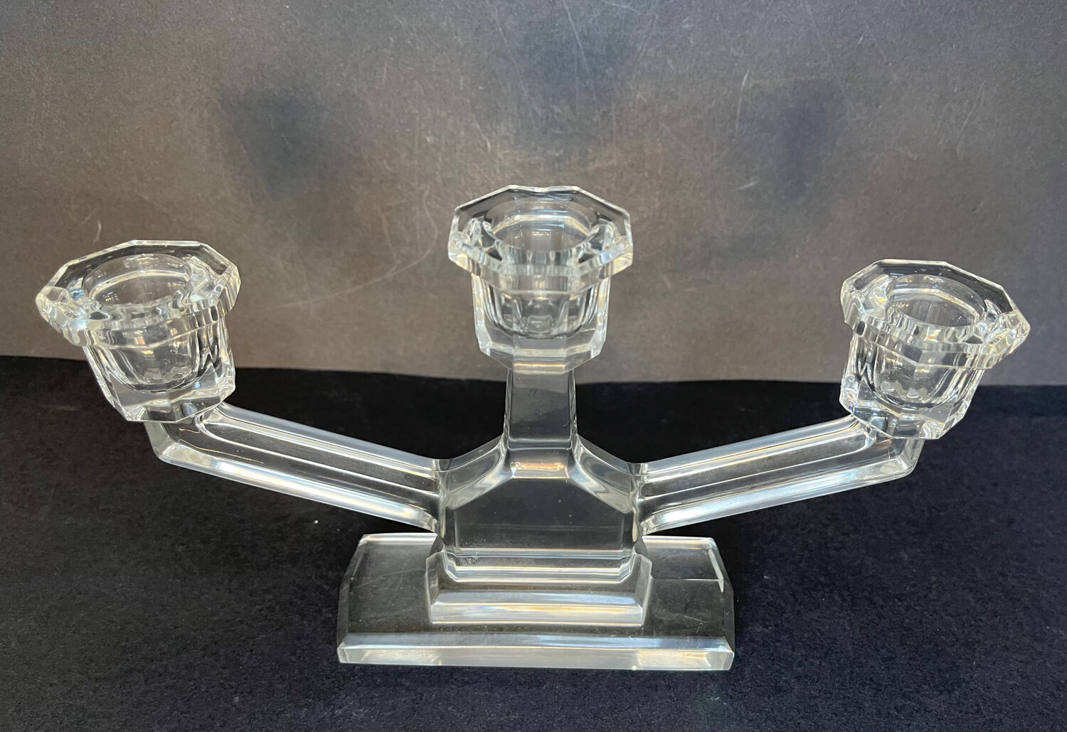 Pair of crystal candlesticks