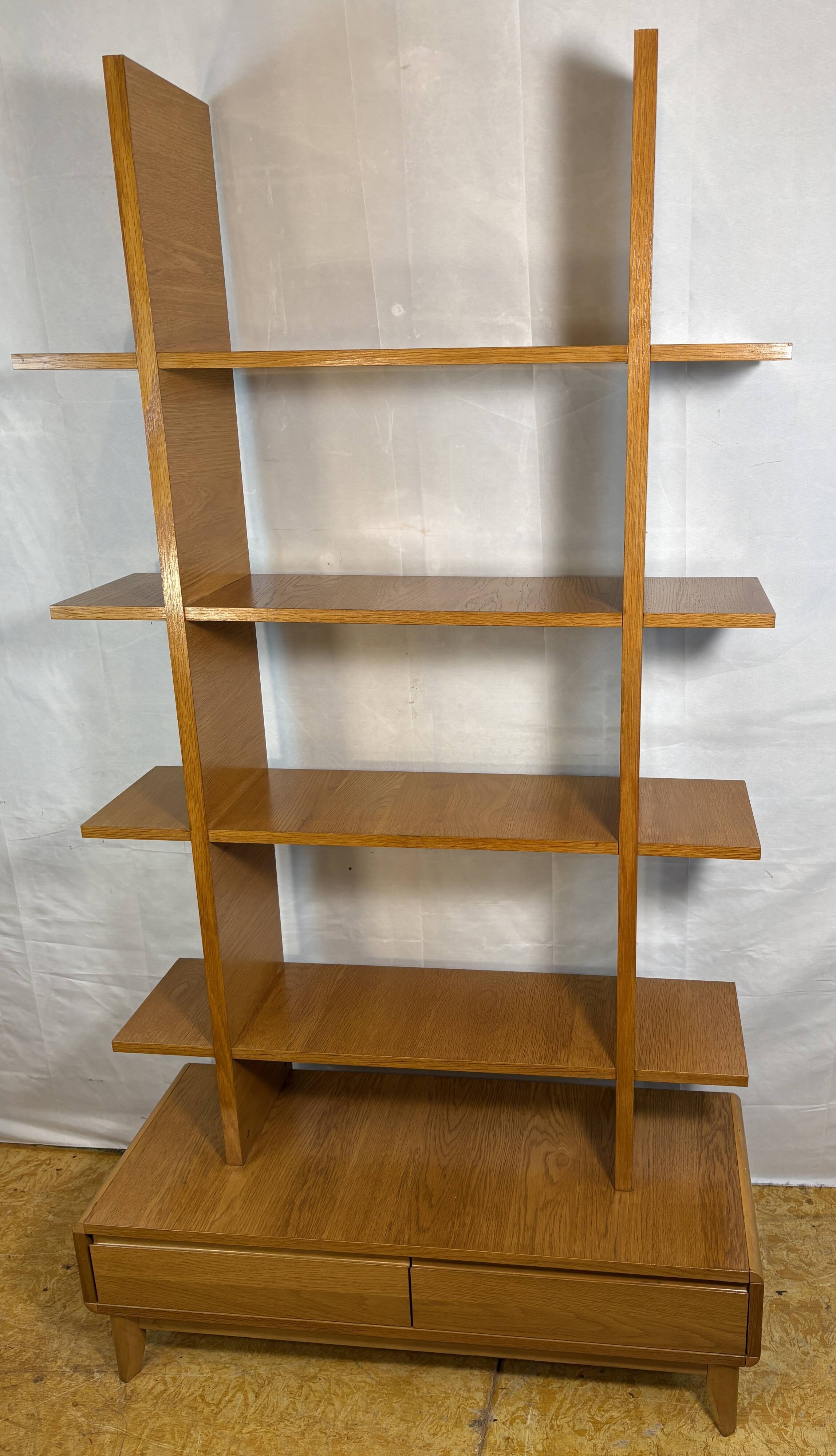 Unité de rangement en teck de style mid-century modern / Paravent d'inspiration scandinave