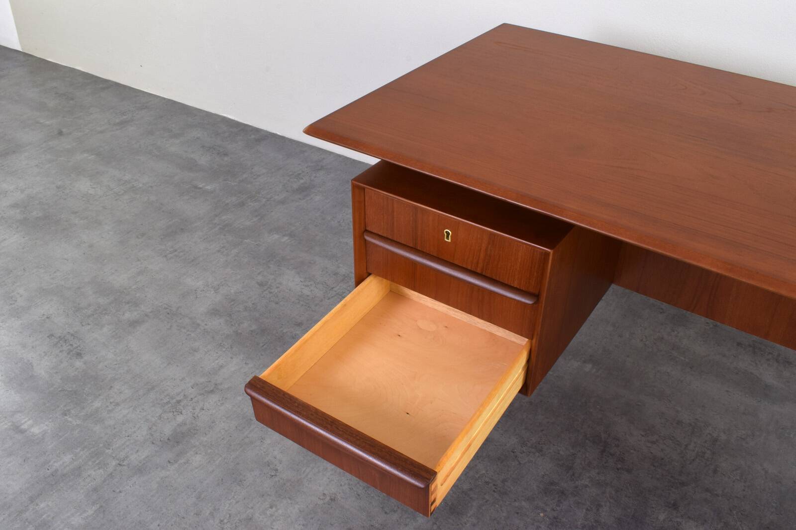 Mid-Century Danish Teak Executive Desk by Svend Åge Madsen for H.P. Hansen,
