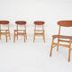 Set of four teak plywood chairs, The Netherlands 1950's