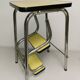 Tabouret / marchepied 3 marches vintage en formica jaune