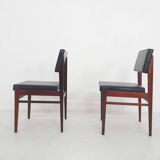 Set of 2 Topform dining chairs in black faux leather, The Netherlands 1950'