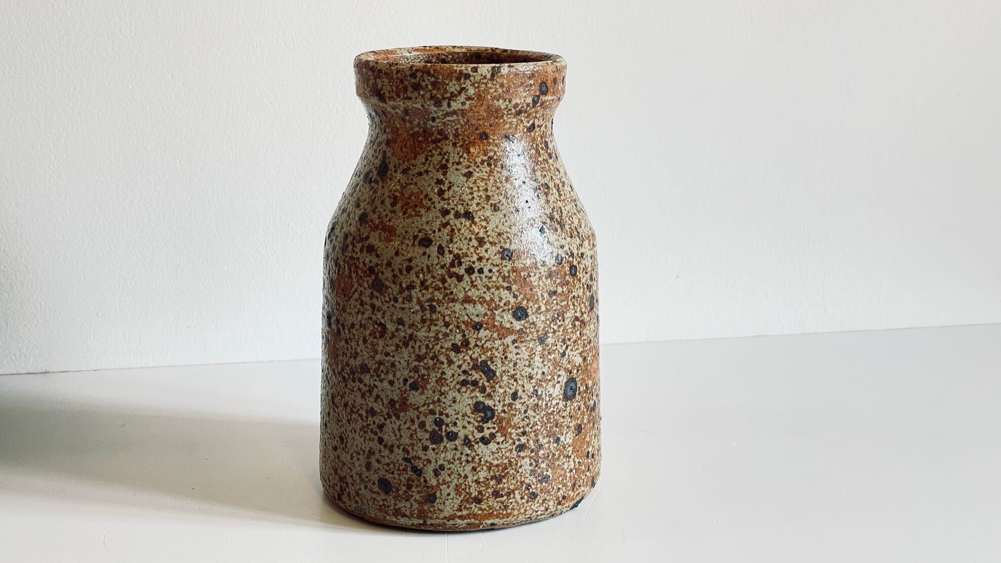 Vintage pyrite stoneware vase