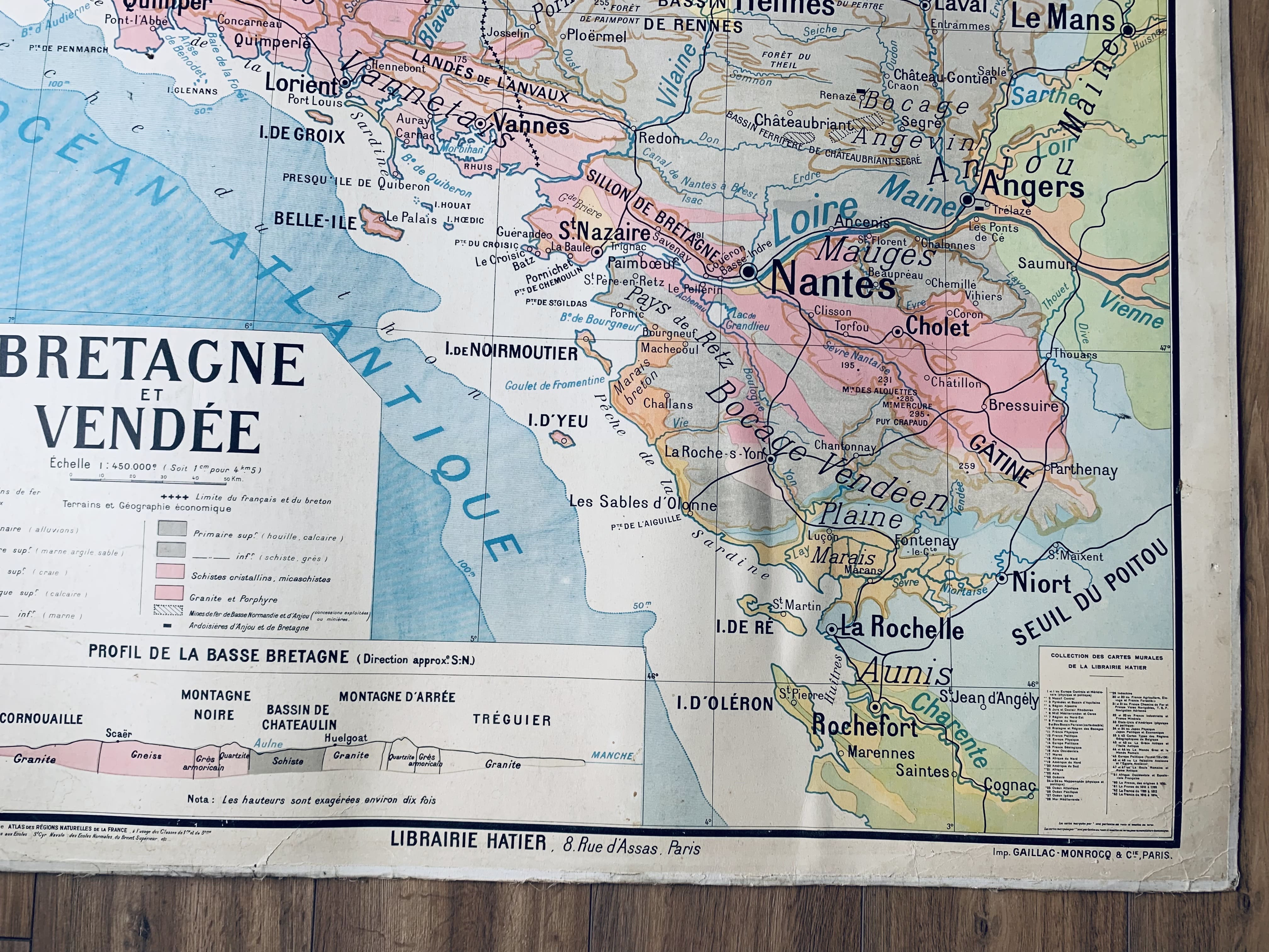 Map n°10 "Brittany and Vendée" by P. Kaeppelin and P. Deffontaines