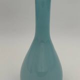 Vase bouteille verre doublé bleu