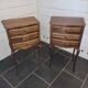 Pair of Louis XV style oak bedside tables