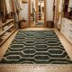 Green Boujad rug with a hexagonal pattern.