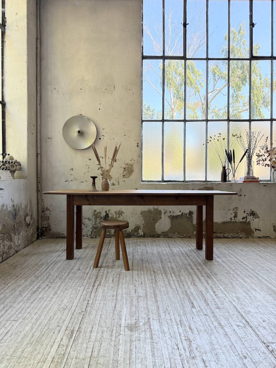 Walnut farmhouse table 2.10m from the 50s