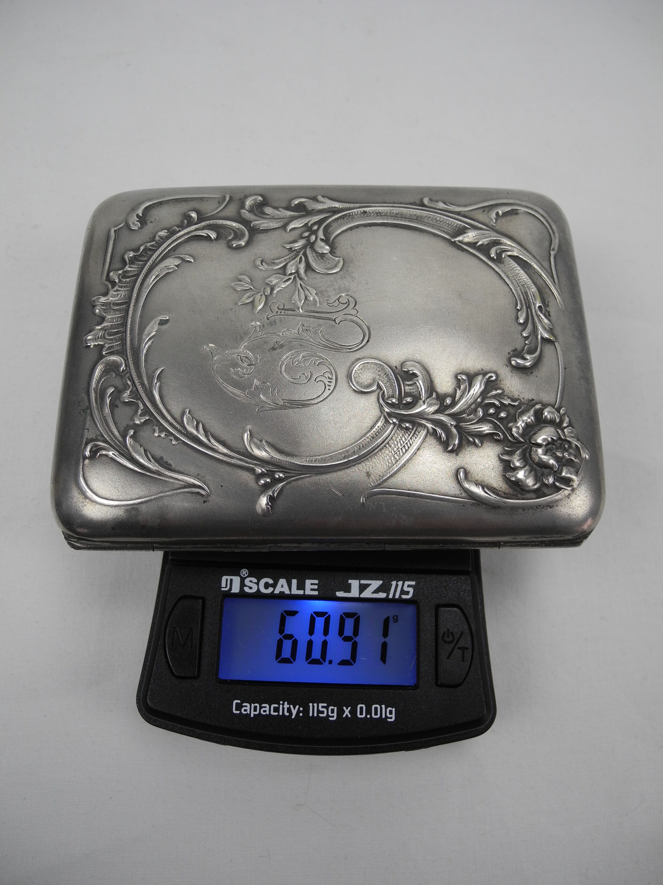 solid silver cigarette case vermeil nineteenth sterling silver cigarette case