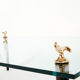 Mahogany coffee table bronze glass signed Garouste & Bonetti 1995