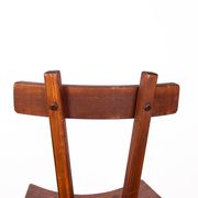 Brutalist pair of chairs in Elm in the style of Jean Touret 1950.