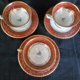 10 cups batch with porcelain saucers from Bavaria D-RW Weissenstadt