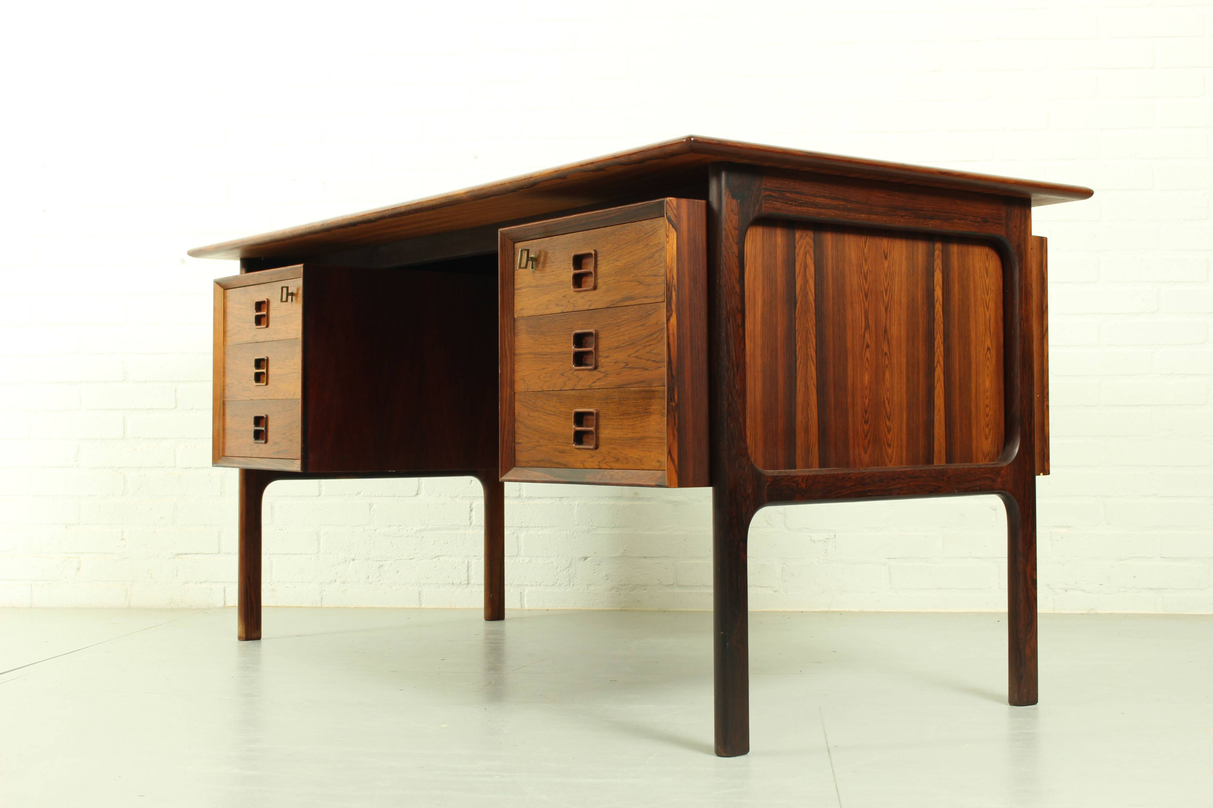 Danish Mid Century Desk in Rosewood by Erik Brouer, 1960s Denmark