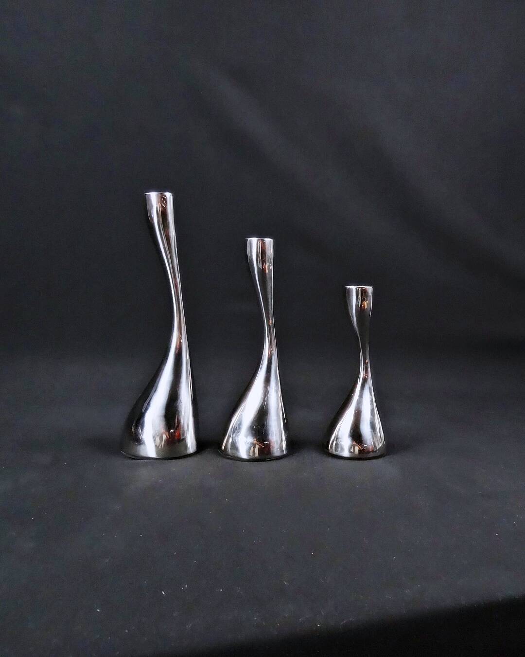 Scandinavian steel candle holders by Design by Mencke & Vagnby Nuance Vintage