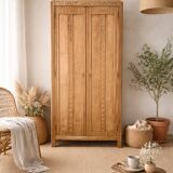 Parisian Art Deco wardrobe, raw wood.