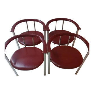 Lot de 4 chaises de salle à manger en cuir