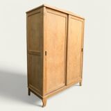 Parisian art deco wardrobe sliding doors solid raw oak
