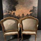 Paire de fauteuils à la Reine