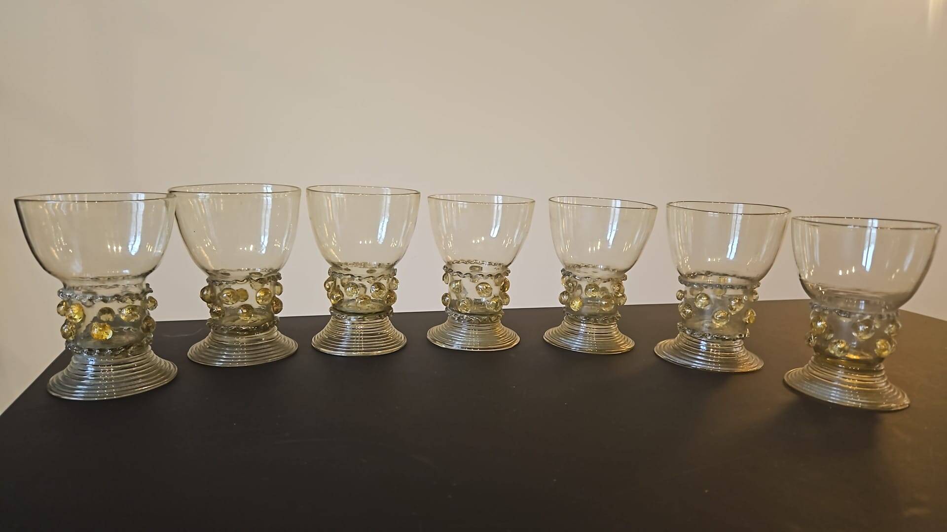 Roemer 18th Century Mouth Blown Crystal Glasses