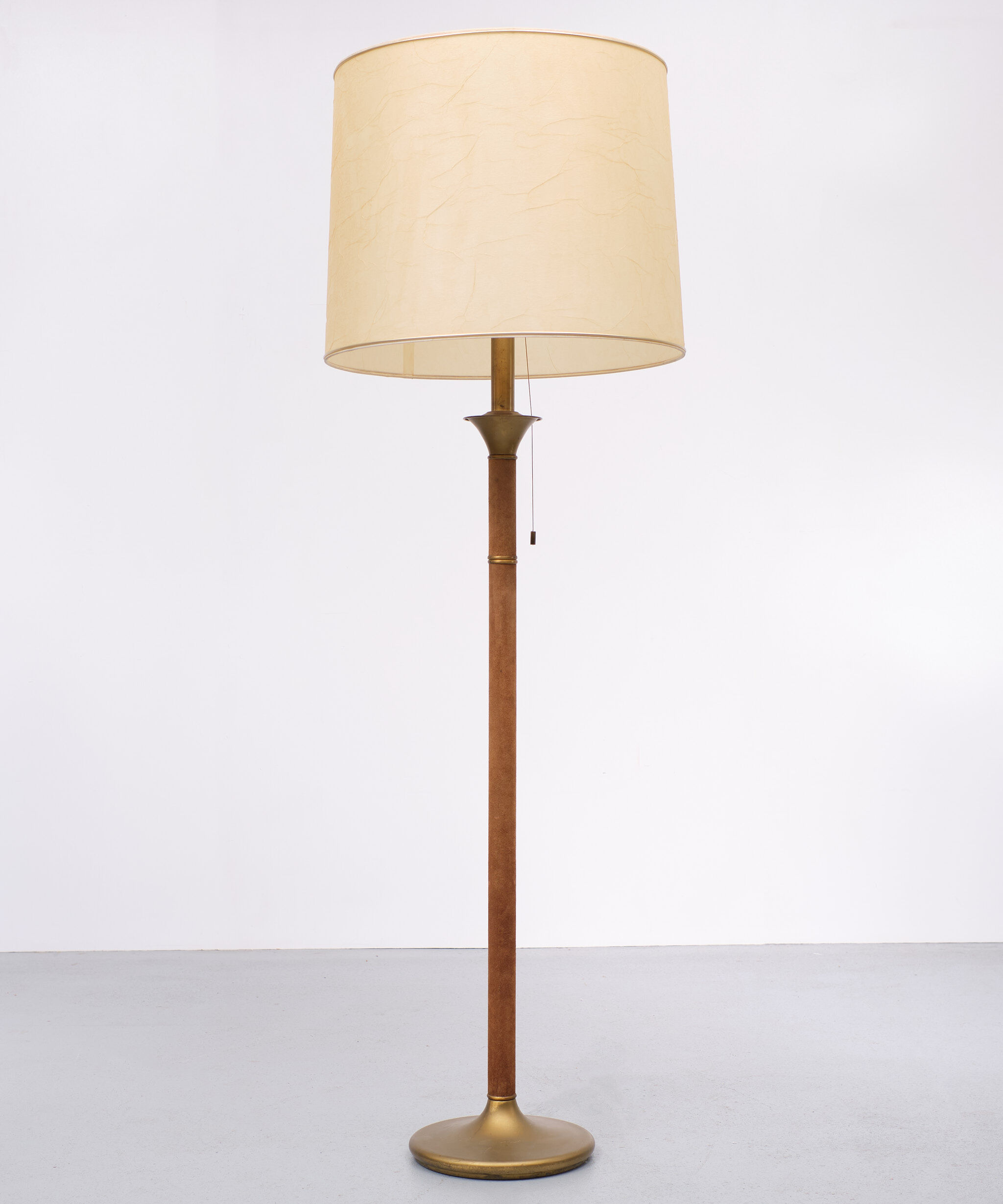 Hollywood Regency Suede Floor Lamp 1970s France