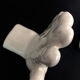 Pair of vintage handends in white ceramic to be used to comfort. Year 80