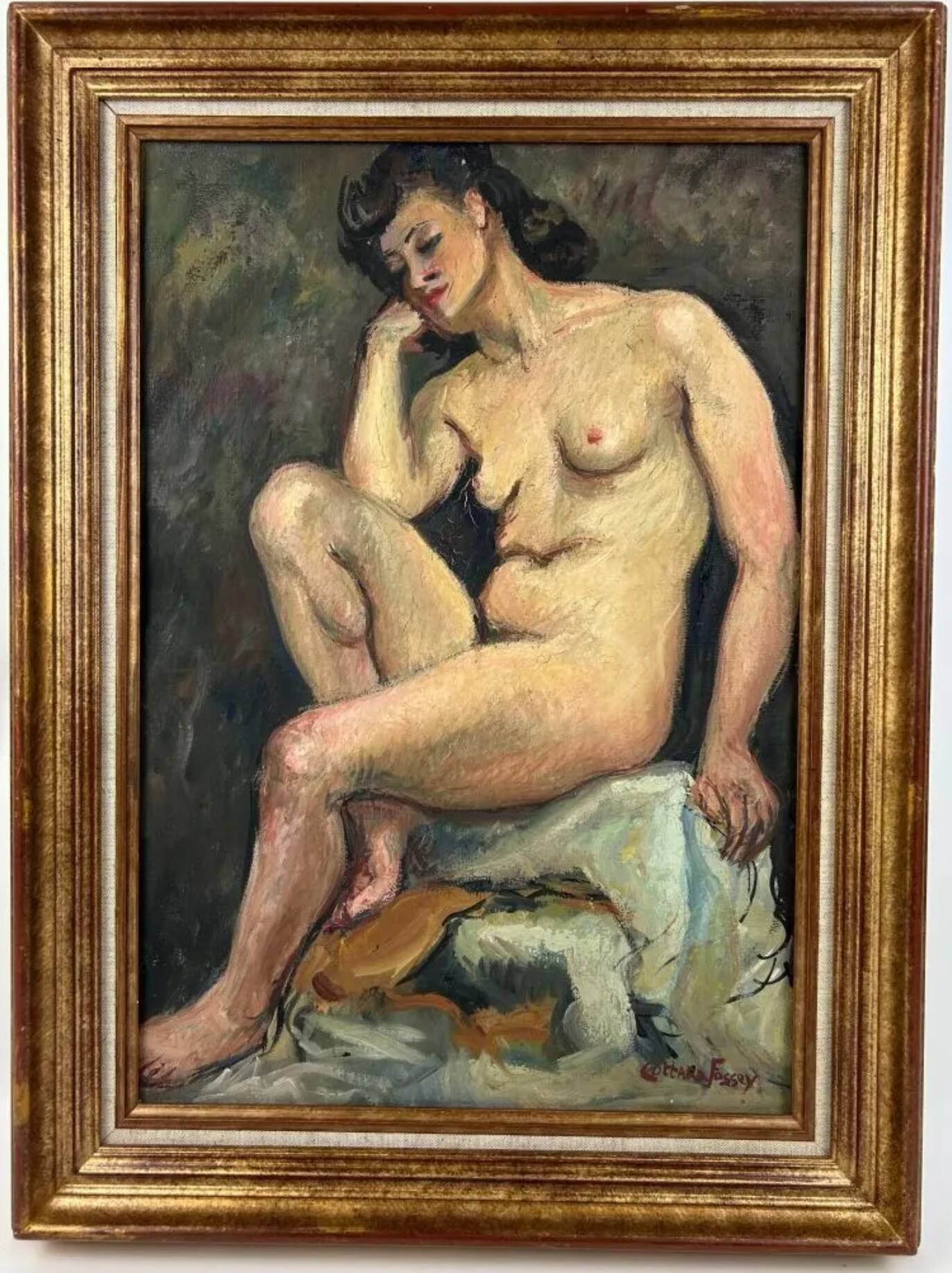 Louise-Jeanne Cottard Fossey. Oil on canvas, framed