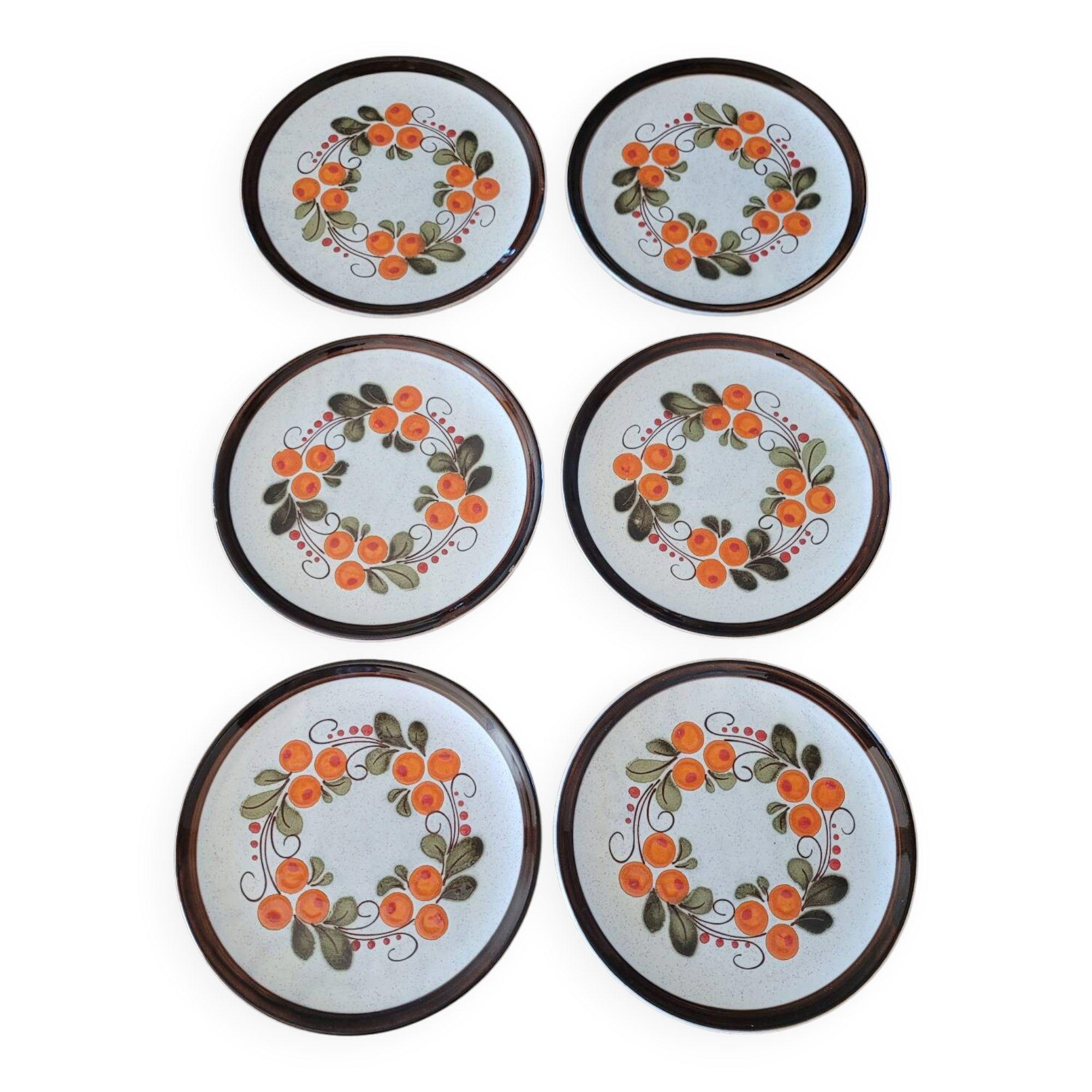 6 vintage dessert plates
