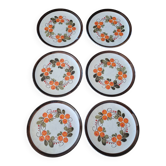 6 assiettes à dessert vintage