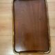 Grand rectangular serving platter in wood and brass from the 1960s