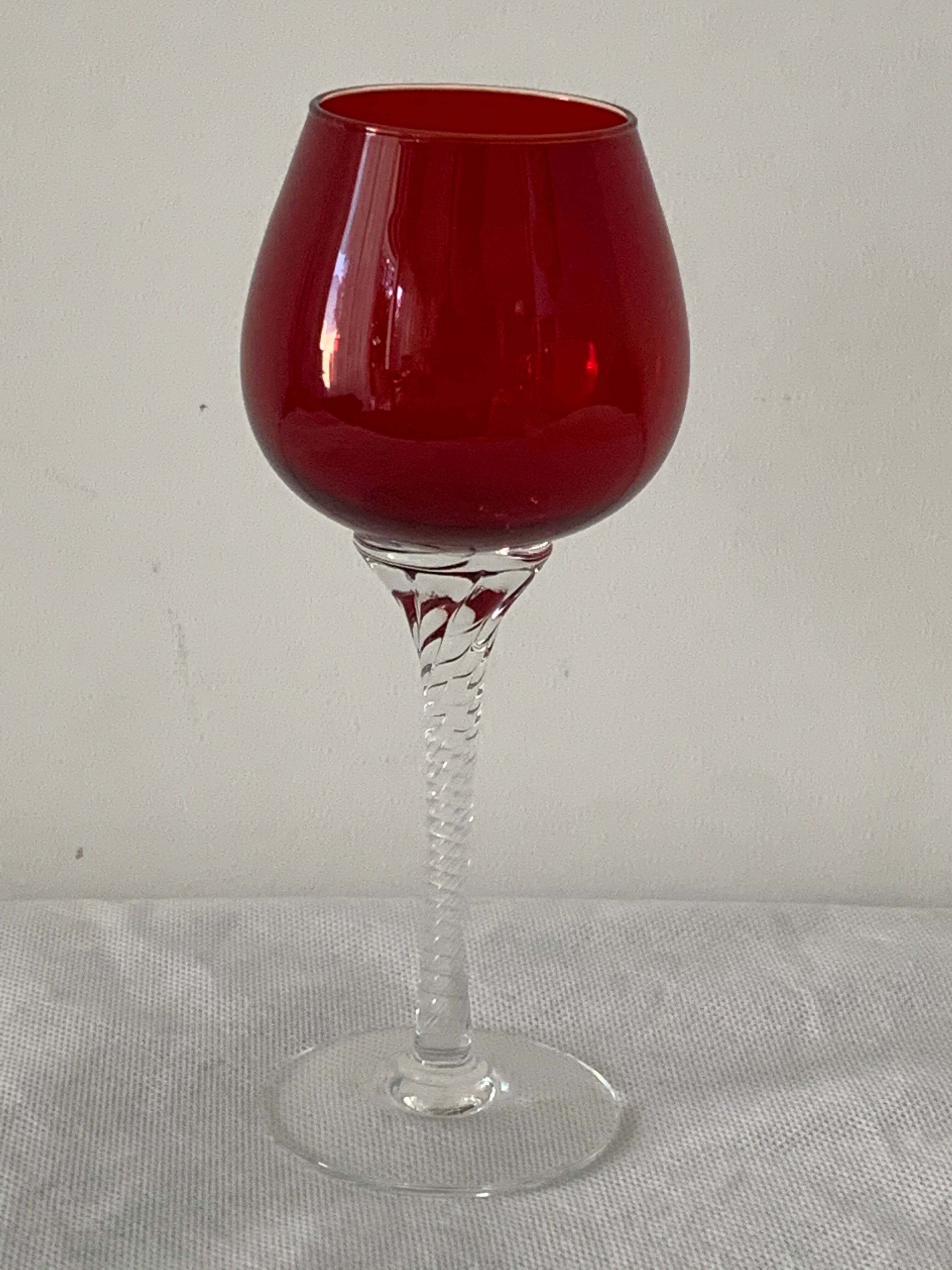 Set of 6 murano 1970 colored digestive glasses