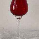 Set of 6 murano 1970 colored digestive glasses