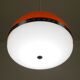 Grande suspension italienne (diamètre 50 cm) orange et blanche Space Age années 1960