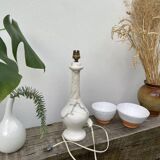 White and gray marble lamp base