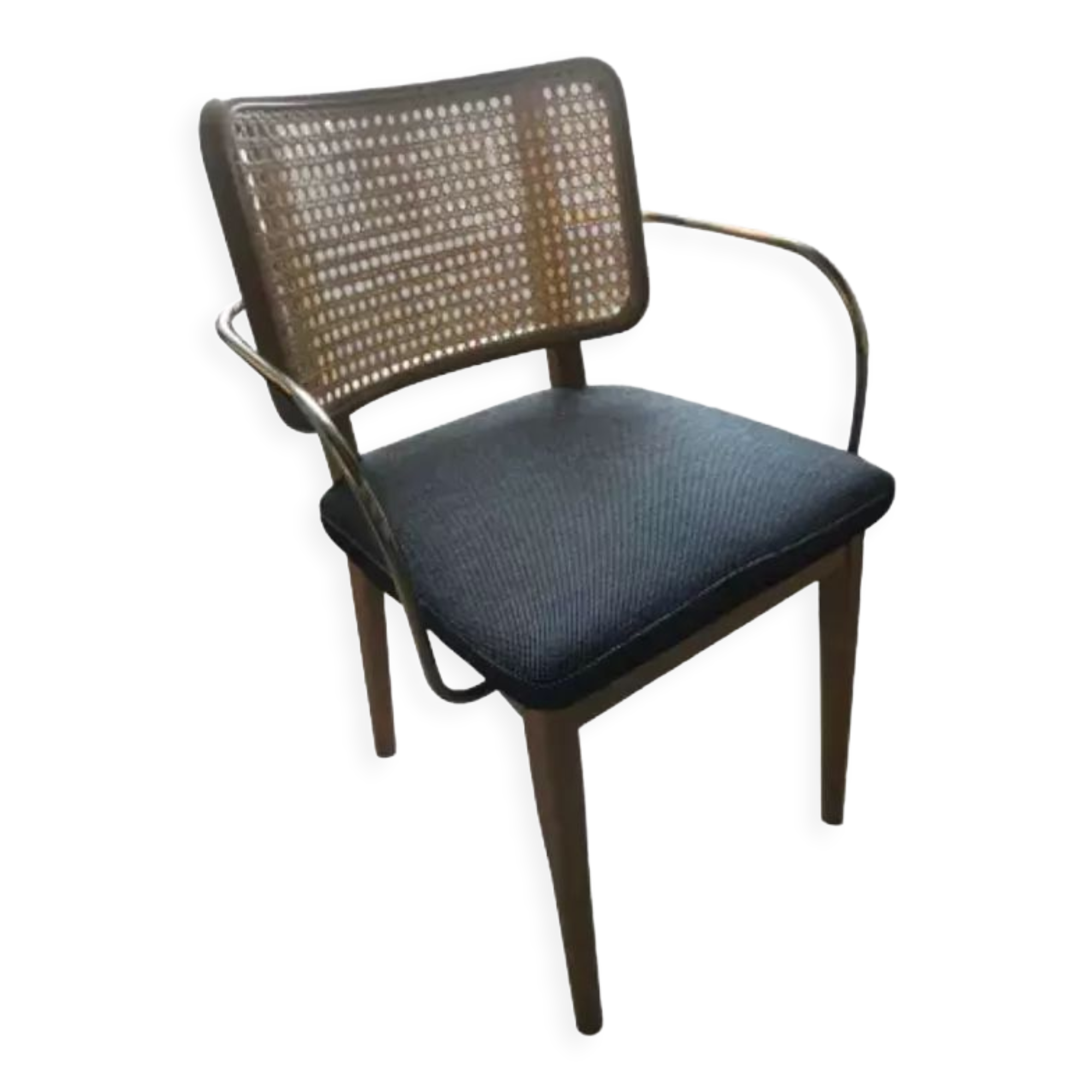 Cannages Chêne chairs with armrests fabric caviar