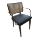 Cannages Chêne chairs with armrests fabric caviar