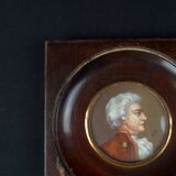 Miniature gouache portrait, 19th century, of an aristocratic man in profile