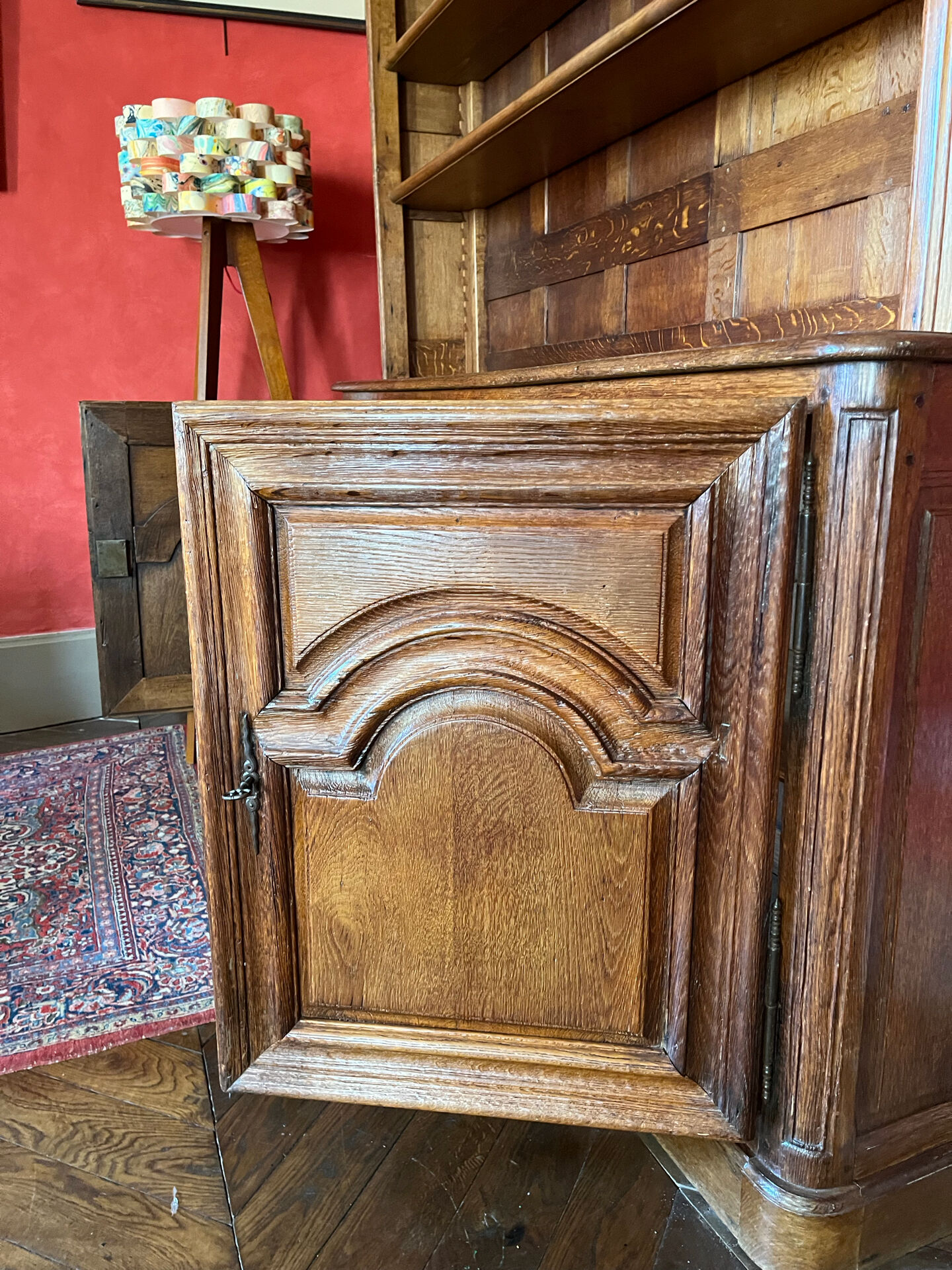 Pair of large oak bookshelves in louis-philippe style