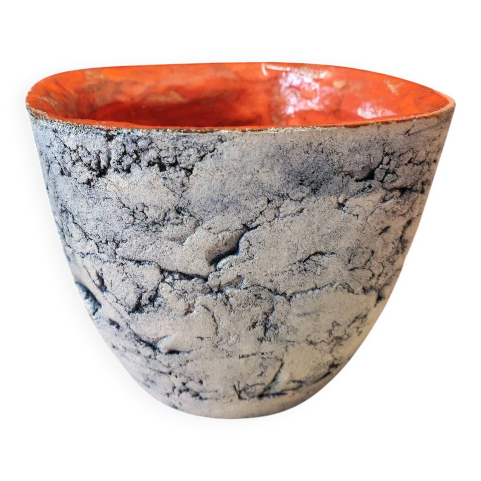 Brutalist terracotta plant pot