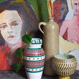 Vintage ceramic vase A. Fazio Vallauris 50s