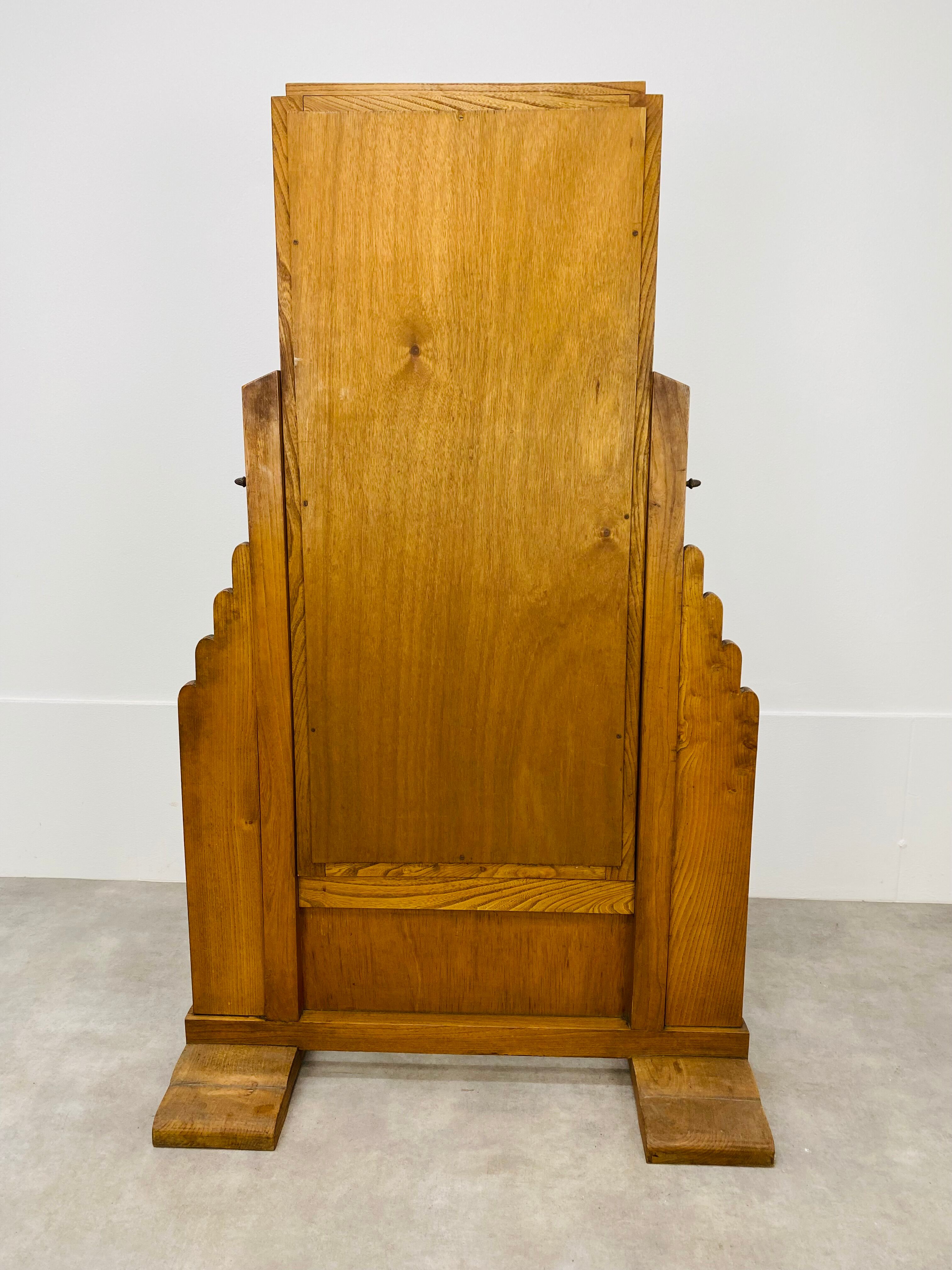 Mirror psyche art deco oak 1930