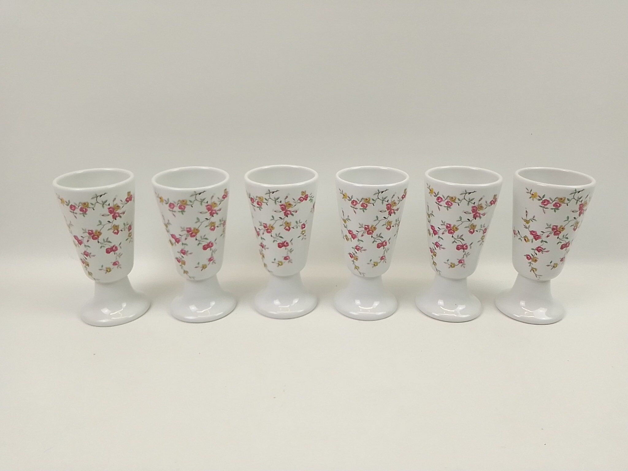 Lot of 6 white mazagrans deco flowers - Tradition France