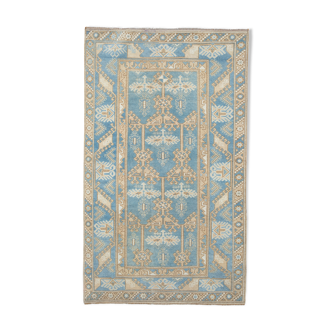 Native soft muted color turkish oushak rug, living room rug 4'3" x 6'12"