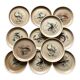 Flat plates Sarreguemines Fish Granville