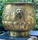 Large brass lion planter with a hallmark from the 19th century.