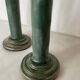 Set de 2 bougeoirs vert foncé, céramique émaillée