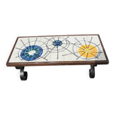 Ancienne table basse en céramique écru style Belarti