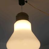 Large vintage opaline pendant lamp in the shape of an S bulb