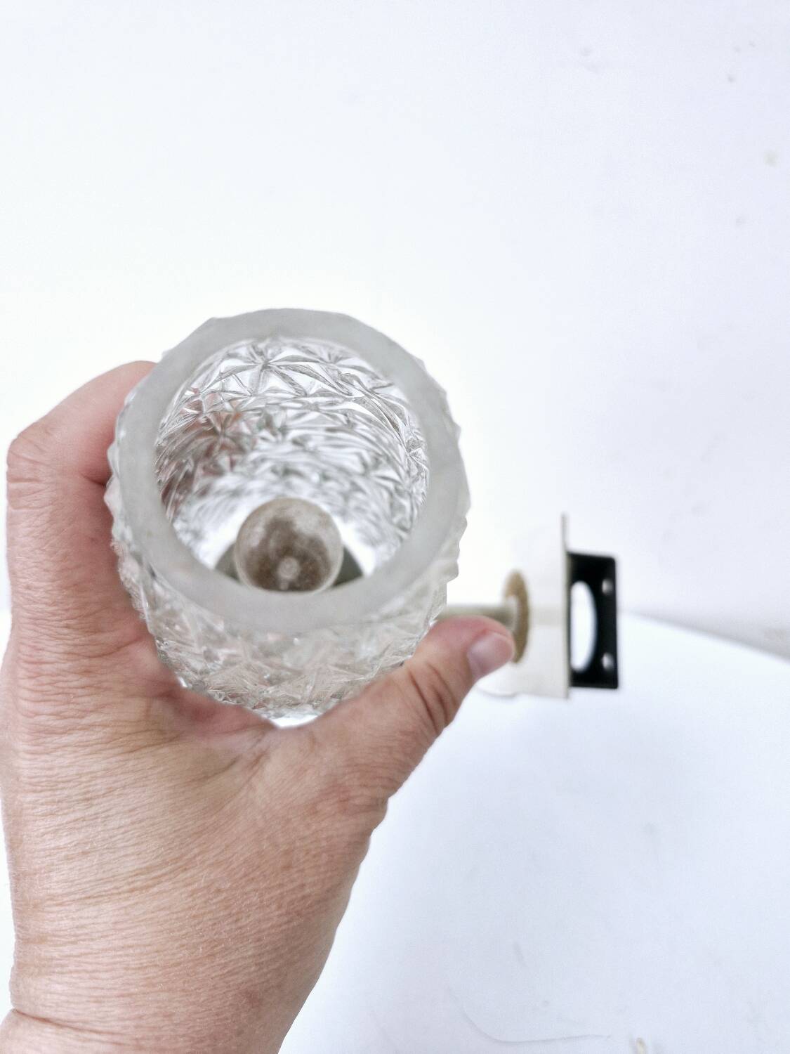 Pair of Vintage Molded Glass Metal Wall Sconces Signed Cervin Functional